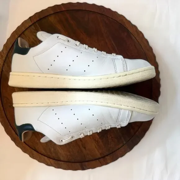 Adidas Stan Smith Classic White Green Leather Sneakers Mens 7.5 HP2201 Lux - Picture 10 of 16